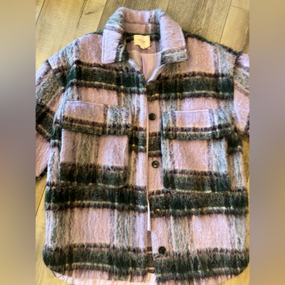 Anthropologie Grey Lab Oversized Plaid Shirt Jacket - Picture 3 of 4